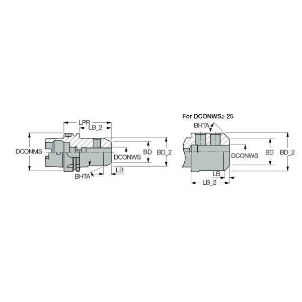HSK A100 EM40X110 Mandrini HSK tipo A, per attacchi weldon DIN 1835 tipo B.