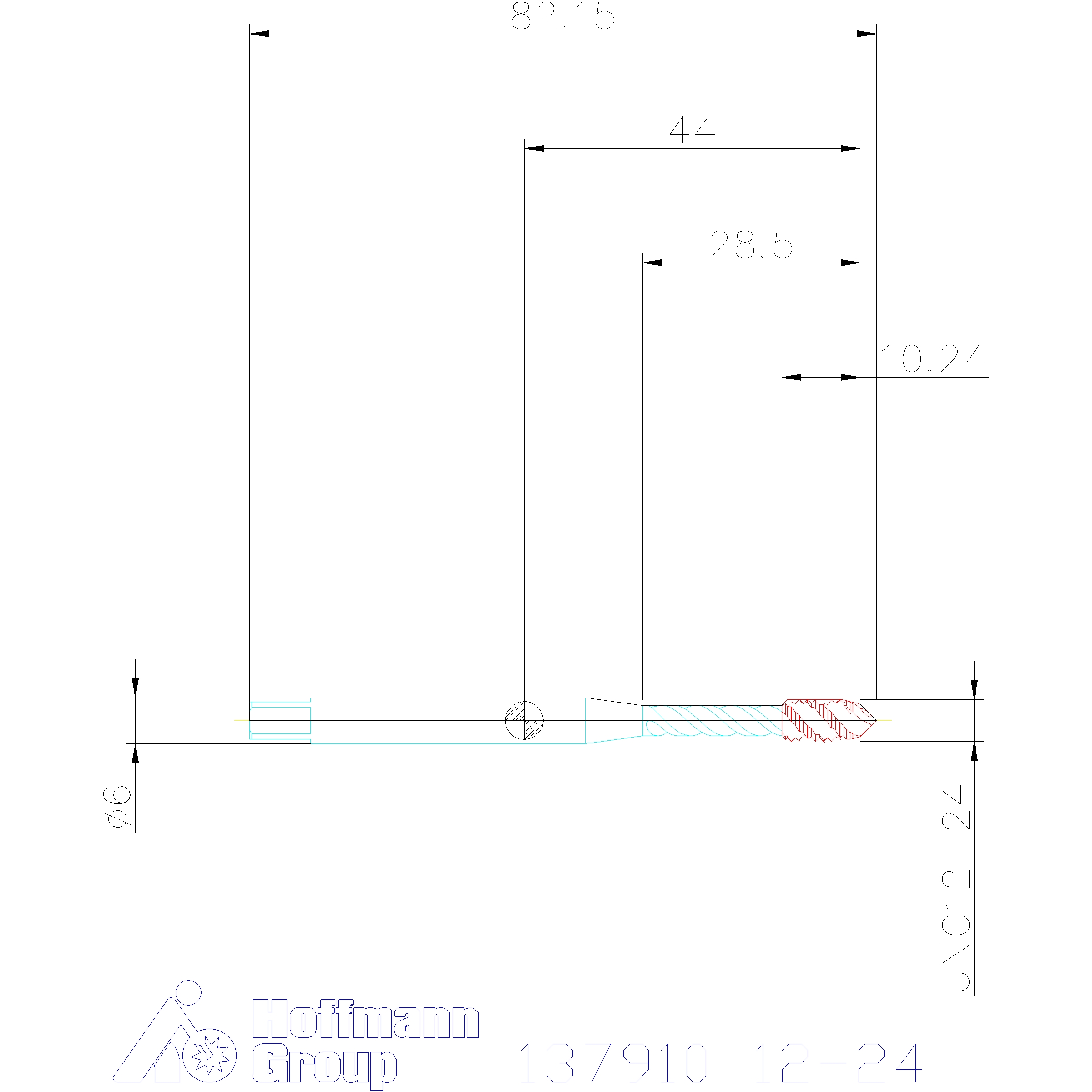 Gwintowniki maszynowe HOLEX Pro Tap HSS-E, TiN, UNC: 12-24
