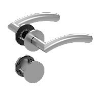 Qolibri Pullbloc® ultra Drückergarnitur 1084 Rundrosetten Edelstahl matt