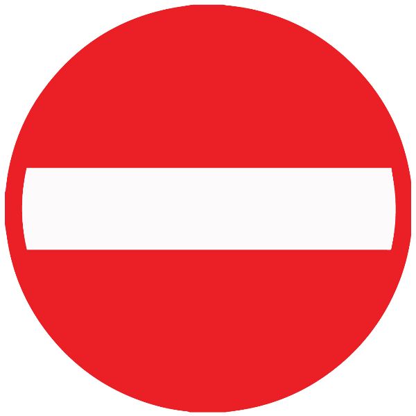 Prescription signal no. 2.02 Ø 60 cm HIP "No entry"