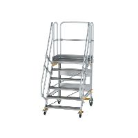 Plošinové schůdky, pojízdné 60° Šířka schůdku 1000 mm 6 schůdků