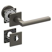 Qolibri Slidebloc® ultra Garniture mixte de porte 1025 rosaces carrée Titan satin