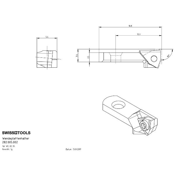 Wendeplattenhalter für Feinbohrkopf (WC.. 02 01 ..)