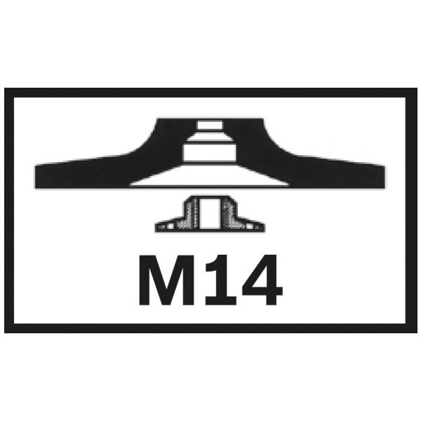 Plato soporte, M14, duro, 125 mm