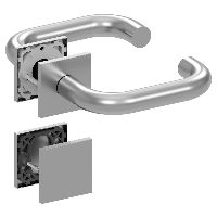 Qolibri Slidebloc® ultra Garniture de porte 1104 rosaces carrée inox mat