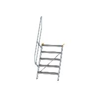 Escalier 60° largeur de marche 800 mm 5 marches aluminium strié