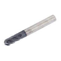 EB-E4L 05-10/15C06CFH57 IC902 4 Flute, 45° Helix Ball Nose Endmills with 3xD Relieved Necks and Variable Pitch for Chatter Dampening on Hard Materials