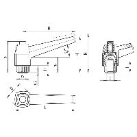 ELESA Verstellb. Klemmhebel PA sw/Messing MRX.