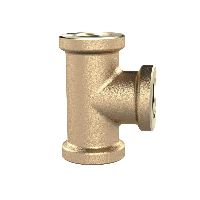 T-stykke, 3 x indvendigt gevind, G 1 1/4, tryk 16 bar, blank messing