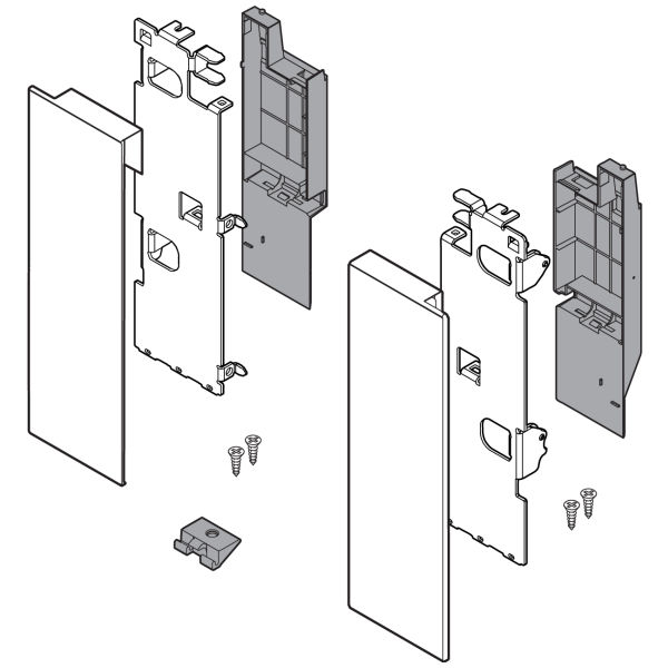 blum Attache-façade LBX tiroir à l'angl. C + tube noir carbone