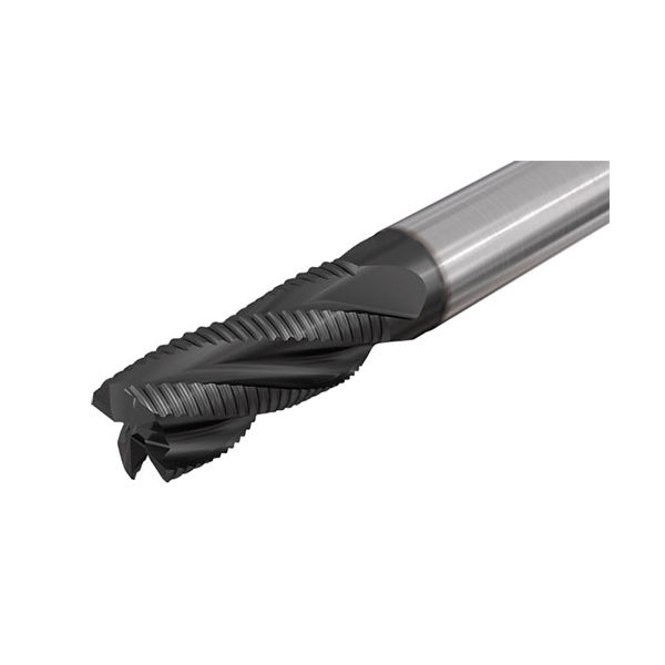 ERF090A22-4C10 IC900 Vollhartmetall-Schruppfräser mit 3, 4 und 6 Schneiden, 30° und 38° Spiralwinkel für maximales Zeitspanvolumen bei der Bearbeitung von Stahllegierungen