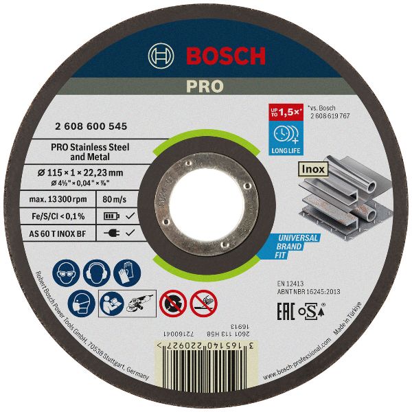 PRO Stahl u. INOX Trennscheibe 115x1x22.23&nbsp;mm gerade