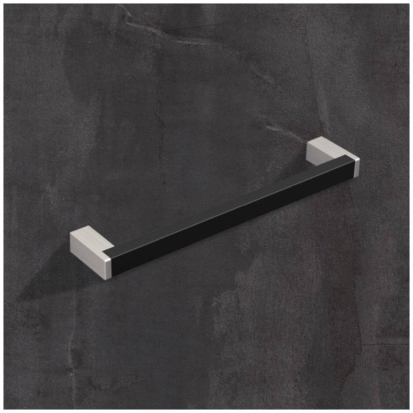 Hettich Poignée Bermeo noir mat / inox Optique brossé 224 mm