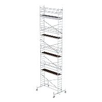 Gördülő állvány 0,75 x 3,0 m, mozgatható gerendával, platform magassága 9,70 m