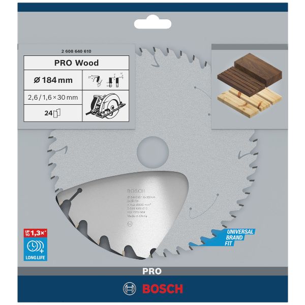 BOSCH PRO Lame scie circulaire Bois 184x2.6x30mm T24