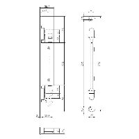 MSL Einlasshebel-Kantenriegel 1808 für Vierkantstange 8mm