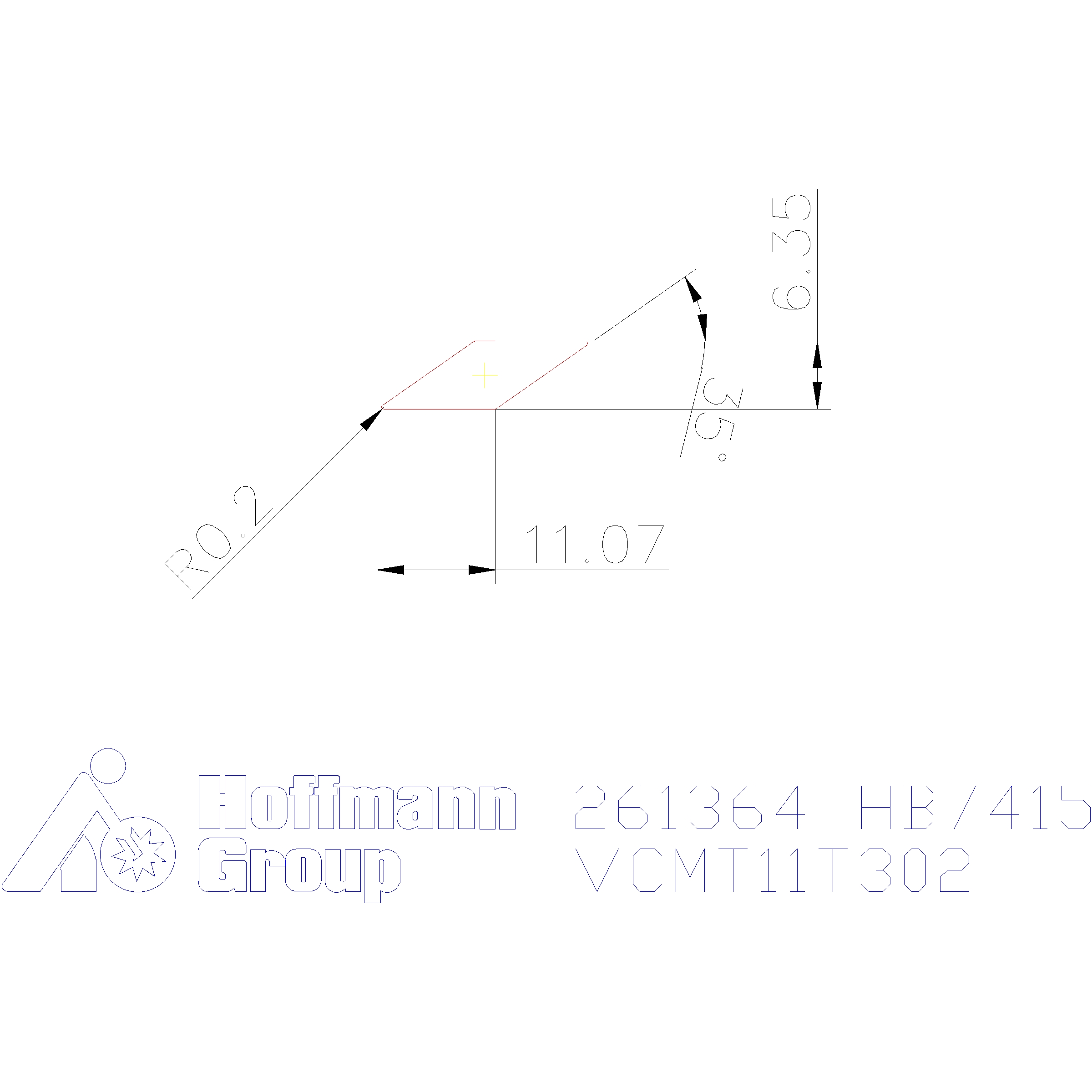 Esztergalapka VC.T 110302, simító megmunkáláshoz