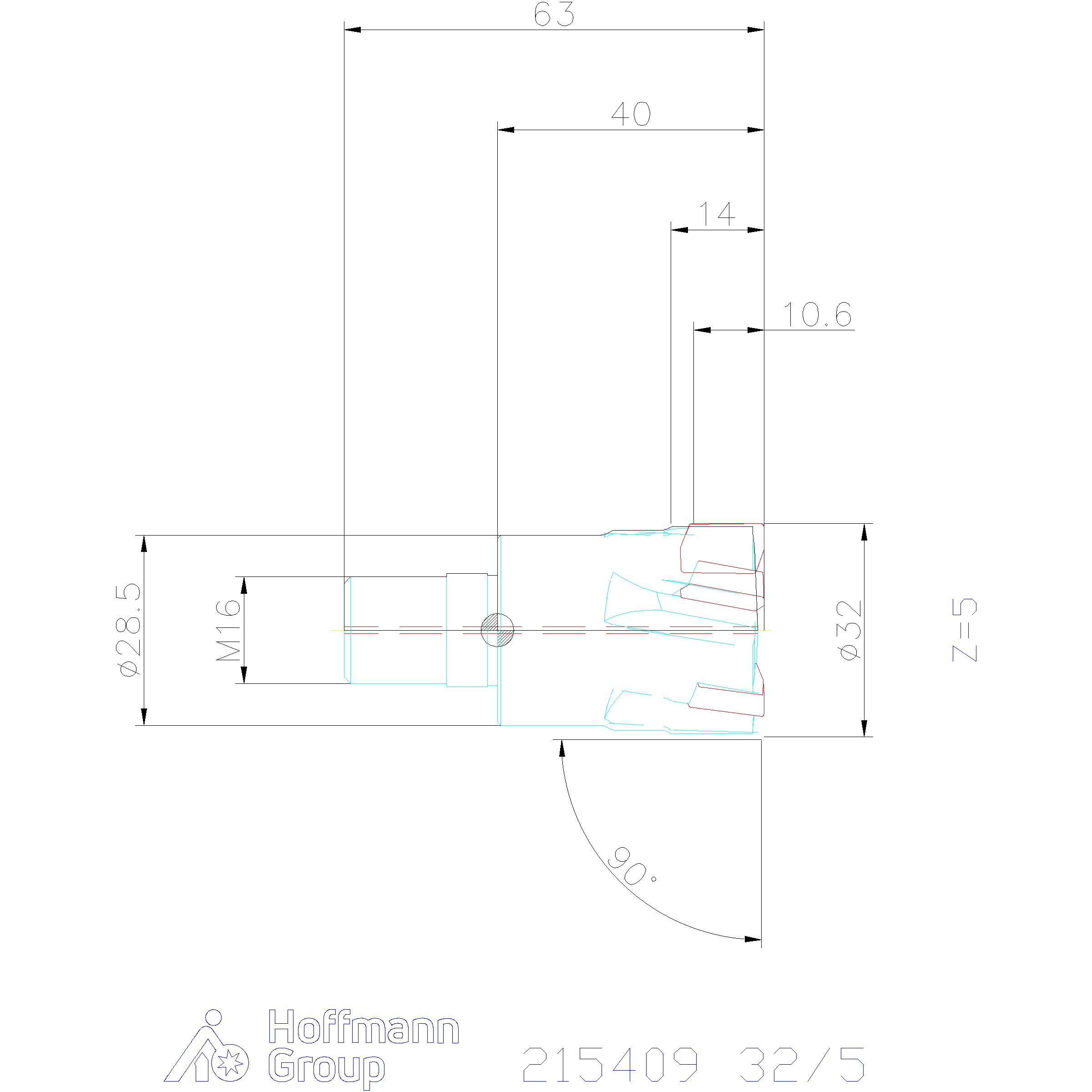 Softcut®90° Eckfräser mit Gewinde, für Wendeschneidplatten AO.., MTC