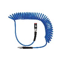 Set di raccordi di sicurezza a pulsante con tubo flessibile a spirale, PU, ø 12x8, 6 m