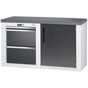 Base cabinet for shrink-fit units