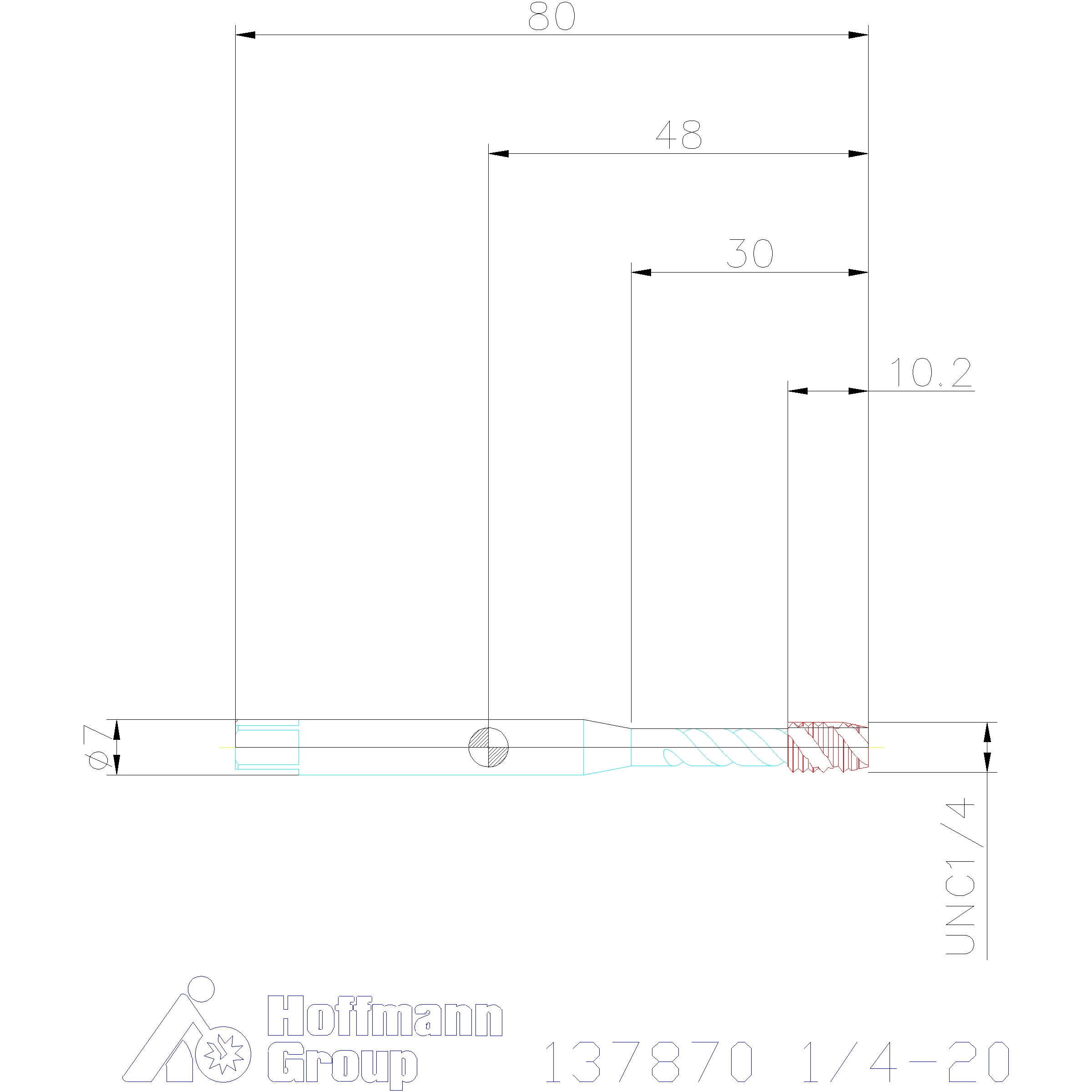 GARANT Master Tap Maschinen-Gewindebohrer HSS-E-PM, AlTiX, UNC: 1/4-20