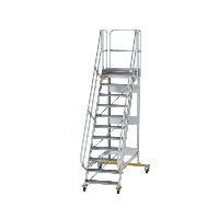 Plošinové schodiště, pojízdné 60° šířka stupně 800 mm 11 stupňů