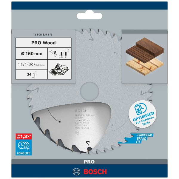 BOSCH PRO Wood cordless blade, 160x1.5x20mm