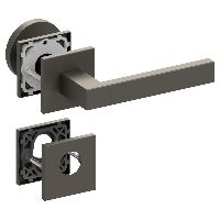 Qolibri Slidebloc® ultra Garniture mixte de porte 1040 rosaces carrée Titan satin