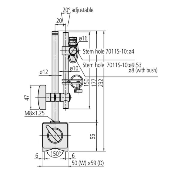 Magnetic Stand 150mm Working Radius