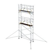 Gördülő állványzat SG 0,75 x 3,0 m stabilizátorokkal Platform magassága 5,59 m