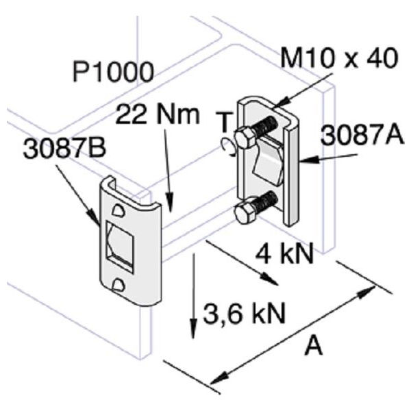Trägerklemmbefestigung THBC Stahl feuerverzinkt,10