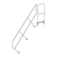 Schody s plošinou 45° druhé zábradlí 7 stupňů