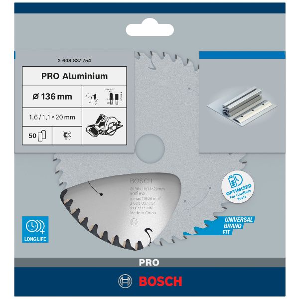 BOSCH PRO Alu cordless Kreissägeblatt, 136x1,6x20 mm