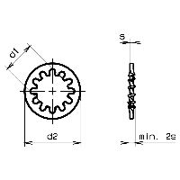 Zahnscheiben innengezahnt DIN 6797 Form I-Federstahl znb