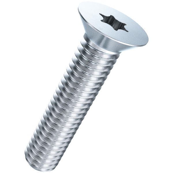 Countersunk screws hexalobe ISO 14581-08.8 zinc plated blue