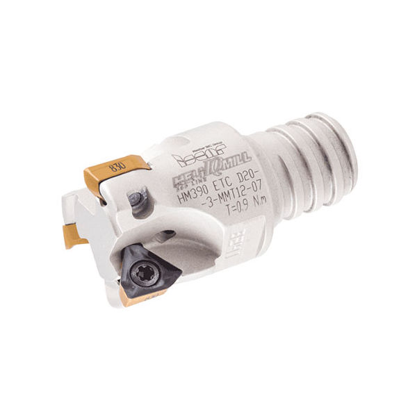 HM390 ETC D0.75-3MMT12-07 90° Endmills with MULTI-MASTER Threaded Adaptation, Carrying HM390 TCKT 0703 Triangular Inserts