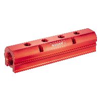 Distribution block for compressed air coupling 1/4 inch, Number of distributor sockets: 4