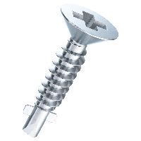 Vis autoperceuses à tête fraisée CF H ailes et ailettes ~DIN 7504P-acier zingué bleu