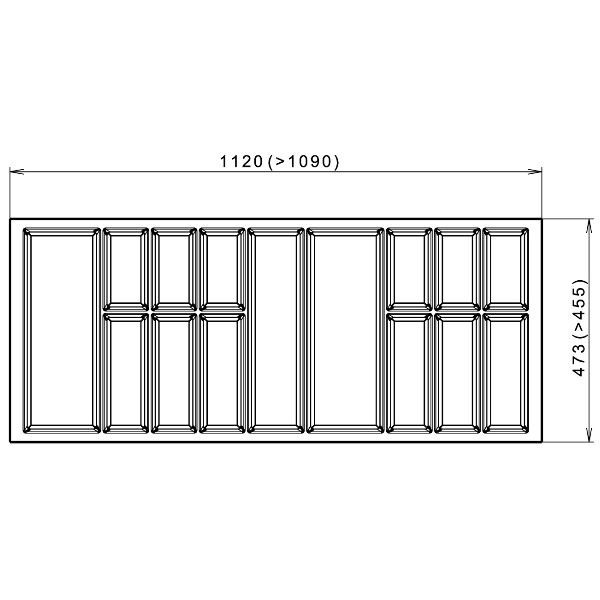 Cutlery tray LBX CLASSICO anthracite soft-touch, NL 500 mm, KB1200 mm, SS 19 mm