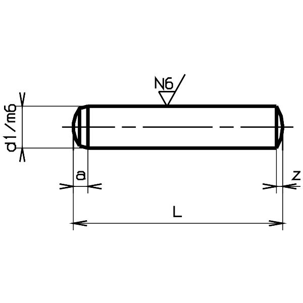Zyl-Stifte m6 DIN 6325-Stahl gehärtet geschliffen 1 m6x10