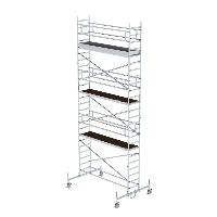 Gördülő állvány 0,75 x 3,0 m, mozgatható gerendával, platform magassága 6,62 m