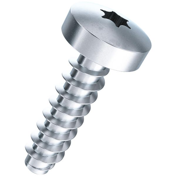 Vis à tôle à tête plate six lobes internes ISO 14585F-acier zingué bleu