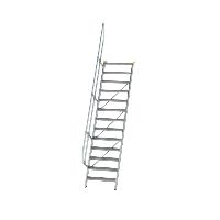 Escalier 60° largeur de marche 800 mm 13 marches aluminium strié