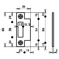 MSL Lappenschliessblech eckig B-1501.332