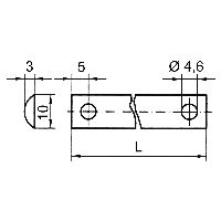 HEUSSER half-round rod nickel-plated 1000x10x3mm