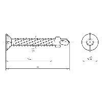 Vis autoperceuses à tête fraisée six lobes internes acier inoxydable martensitique