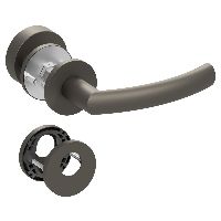 Qolibri Slidebloc® ultra Garniture mixte de porte 1003 rosaces rondes Titan satin