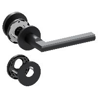 Qolibri Slidebloc® ultra Garniture mixte de porte 1025 rosaces rondes Black satin