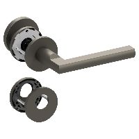 Qolibri Slidebloc® ultra Garniture mixte de porte 1025 rosaces rondes Titan satin