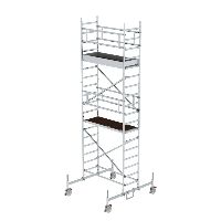 Rulletårn 0,75 x 1,80 m med chassisbjælker Platformshøjde 4,45 m